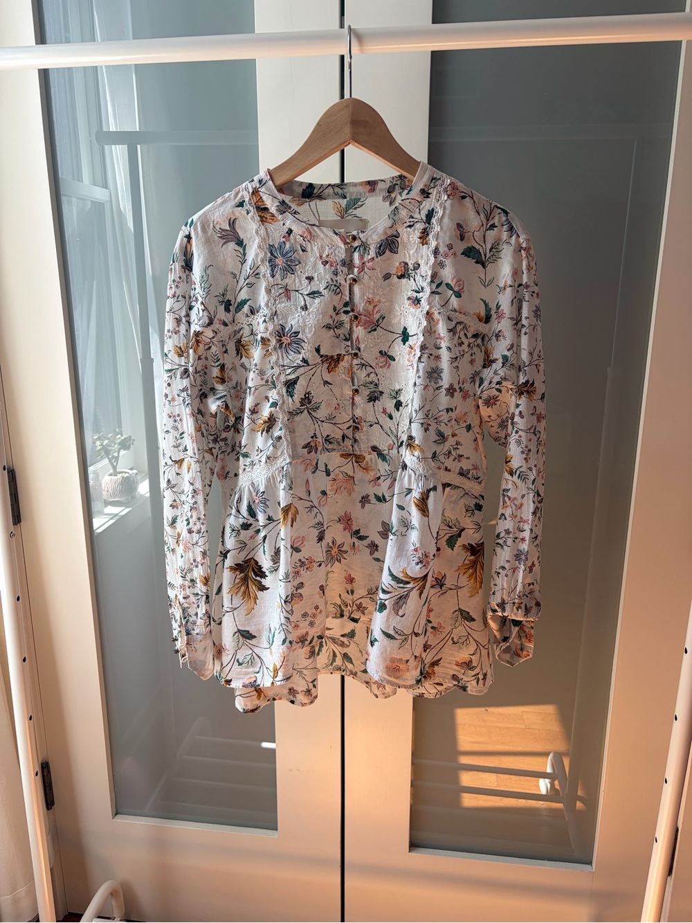 EUC - Anthropologie Ginevra Lace Babydoll Blouse